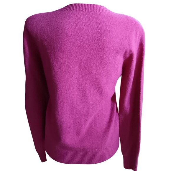 Medium Women's Crewneck Sweater Pink Long Sleeve Soft Knit Top Rose Pink - Picture 4 of 5